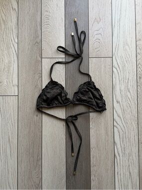 Dolcessa black and gold sparkles Bikini Top - Women Intimates size M